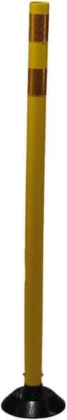 PRO-SAFE - 48" High x 3" Wide Reflective Tubular Surface Mount Delineator - Urethane, 4 Lbs, Yellow - Americas Industrial Supply