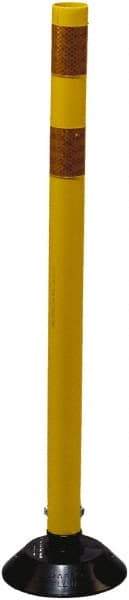 PRO-SAFE - 36" High x 3" Wide Reflective Tubular Surface Mount Delineator - Urethane, 3 Lbs, Yellow - Americas Industrial Supply