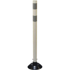 PRO-SAFE - 36" High x 3" Wide Reflective Tubular Surface Mount Delineator - Urethane, 3 Lbs, Gray/White - Americas Industrial Supply