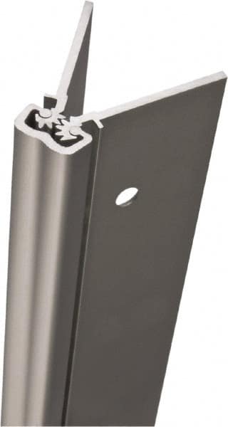 Stanley - 83" Long x 5" Wide, Aluminum Continuous Hinge - 0.11" Thick, With Holes - Americas Industrial Supply
