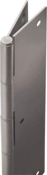 Stanley - 84" Long x 5" Wide, 21" Knuckle, Steel Continuous Hinge - 0.075" Thick, With Holes - Americas Industrial Supply