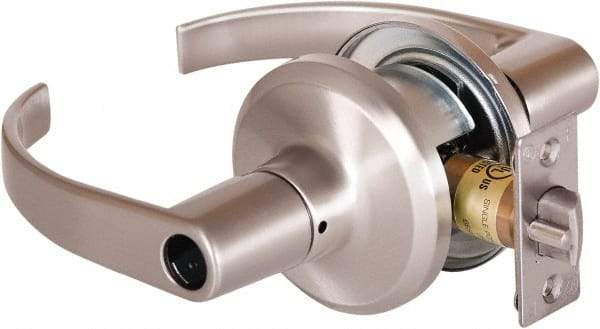 Stanley - Grade 2 Office Lever Lockset - 2-3/8 & 2-3/4" Back Set, Brass Alloy, Satin Nickel Finish - Americas Industrial Supply