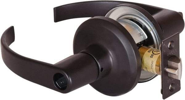 Stanley - Grade 2 Office Lever Lockset - 2-3/8 & 2-3/4" Back Set, Brass Alloy, Oil Rubbed Bronze Finish - Americas Industrial Supply
