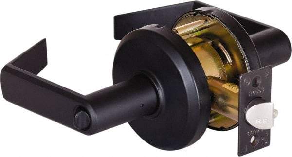 Stanley - Grade 2 Entrance Lever Lockset - 2-3/4" Back Set, Key In Lever Cylinder, Brass Alloy, Oil Rubbed Bronze Finish - Americas Industrial Supply