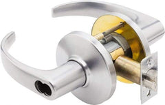 Best - Grade 1 Security Lever Lockset - 2-3/4" Back Set, Key In Lever Cylinder, Brass Alloy, Satin Chrome Finish - Americas Industrial Supply