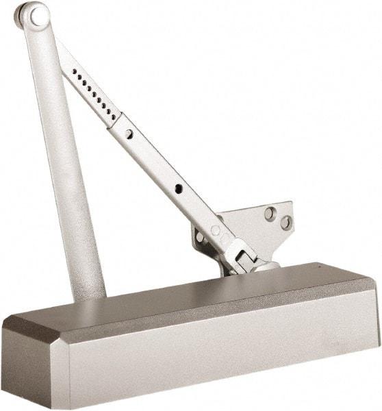 Stanley - 11-1/4" Closer Body Length, Multi-Size Closer Manual Damper - Painted Aluminum Finish, Reversible - Americas Industrial Supply