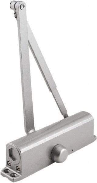 Stanley - 9-3/4" Closer Body Length, Multi-Size Closer Manual Damper - Painted Aluminum Finish, Reversible - Americas Industrial Supply