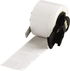 Brady - 3/4" Wide x 1" Long, Clear/White Vinyl Cable Tag - For BMP61 Labeling System, BMP71 Label Printer, TLS 2200 Thermal Labeling System, TLS-pc Link Thermal Labeling System - Americas Industrial Supply