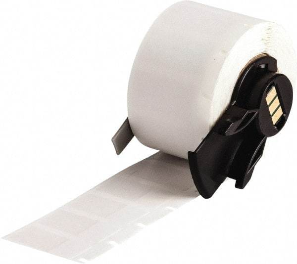 Brady - 1/2" Wide x 1" Long, Clear/White Vinyl Cable Tag - For BMP61 Labeling System, BMP71 Label Printer, TLS 2200 Thermal Labeling System, TLS-pc Link Thermal Labeling System - Americas Industrial Supply