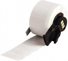Brady - 1/2" Wide x 1" Long, Clear/White Vinyl Cable Tag - For BMP61 Labeling System, BMP71 Label Printer, TLS 2200 Thermal Labeling System, TLS-pc Link Thermal Labeling System - Americas Industrial Supply