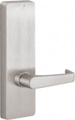 Stanley - 10" OAL Reversible Unrated Flatbar - 32 to 36" Door Width, Satin Stainless Steel Finish, Grade 1, 2100 Series - Americas Industrial Supply