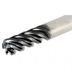 Iscar - 12mm Diam, Variable Pitch, 24mm LOC, 4 Flute Solid Carbide 2mm Corner Radius Roughing End Mill - TiAlN Finish, 83mm OAL, 12mm Shank Diam, Single End, 38° Helix - Americas Industrial Supply