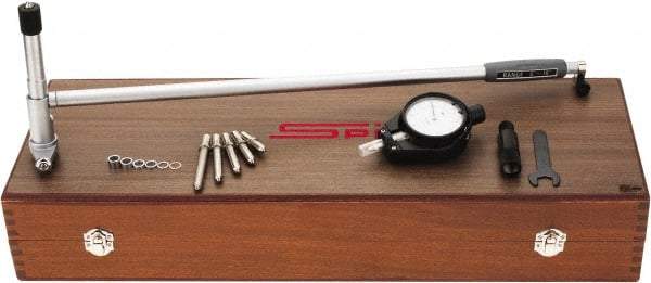 SPI - 6 Anvil, 6 to 10" Dial Bore Gage - 0.0001" Graduation, 16" Gage Depth, Accurate to 0.0003", Carbide Ball - Americas Industrial Supply
