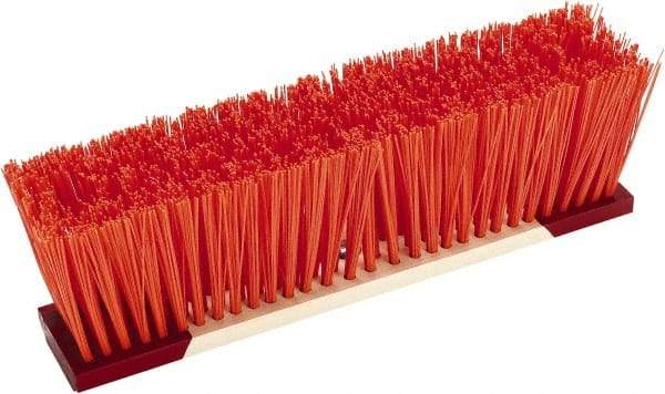 Harper Brush - 16" Rough Surface Synthetic Push Broom - 4" Bristle Length, Wood Block, Bolt-On Handle Connection, Handle Sold Separately - Americas Industrial Supply