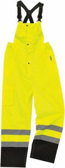 Ergodyne - Size S, Lime, Rain Bib Overall - 1 Pocket - Americas Industrial Supply