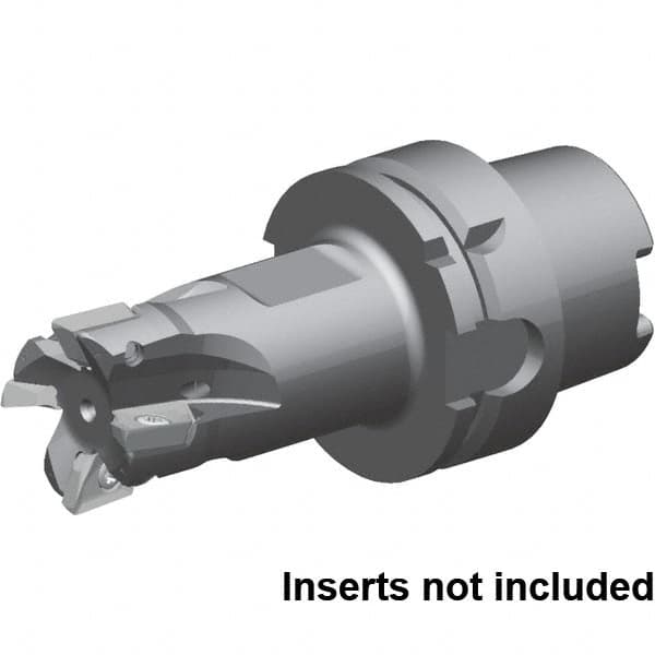 Kennametal - 40mm Cut Diam, 16mm Max Depth of Cut, 133mm OAL, Indexable Square Shoulder End Mill - ZDET16M5..721 Inserts, HSK63A Taper Shank, 0° Lead Angle, Series 5720VZ16 - Americas Industrial Supply