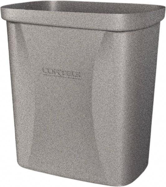 Made in USA - 10 Qt Gray Rectangle Trash Can - Polyethylene, None Graphic, Lid Not Included - Americas Industrial Supply