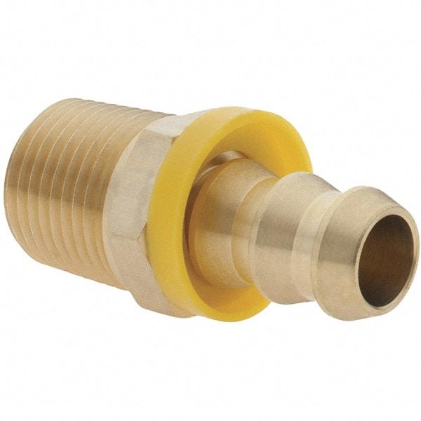 Value Collection - 1/2" ID 1/2 NPTF Barbed Push On Male Connector - Brass - Americas Industrial Supply