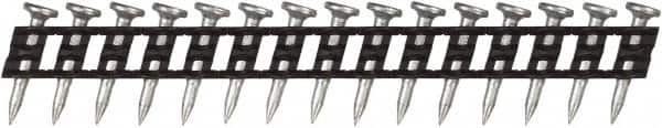 DeWALT - 13 Gauge 0.102" Shank Diam 0.78" Long Concrete Nails for Power Nailers - Steel, Yellow Zinc Finish, Smooth Shank, Angled Stick Plastic Collation, Round Head - Americas Industrial Supply