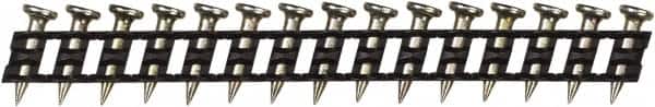 DeWALT - 11 Gauge 0.12" Shank Diam 0.68" Long Concrete Nails for Power Nailers - Steel, Yellow Zinc Finish, Smooth Shank, Angled Stick Plastic Collation, Round Head - Americas Industrial Supply