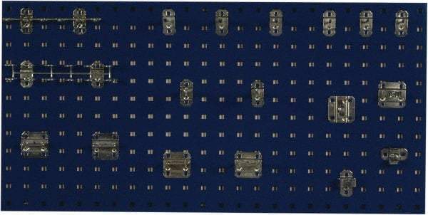 Triton - 18" Wide x 36" High Peg Board Kit - 1 Panel, 18 Hooks, Steel with Epoxy Coating, Blue - Americas Industrial Supply