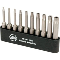 Wiha - 10 Piece, 1/4" Drive Screwdriver Torx Insert Bit Set - Tamperproof 7 to 40 Torx - Americas Industrial Supply