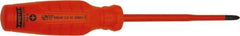 Proto - #2, 9-7/16" OAL, Insulated Phillips Screwdriver - 5" Blade Length, Round Shank, Impact & Chemical Resistant Handle - Americas Industrial Supply