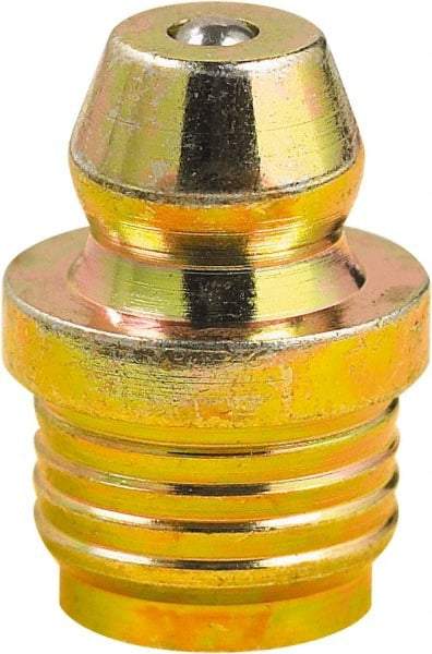 lumax - Straight Head Angle, 5/16 Drive-In Steel Grease Fitting Adapter - 3/8" Hex, 0.56" Overall Height, 0.26" Shank Length - Americas Industrial Supply