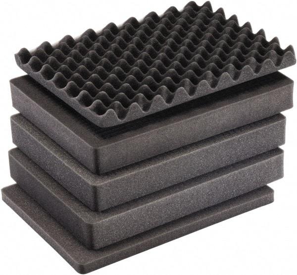 Pelican Products, Inc. - Tool Box Foam Foam Set - 13-1/4" Wide x 7-1/8" Deep x 19-3/4" High, Black, For Pelican Case 1557 - Americas Industrial Supply
