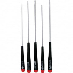 Wiha - 5 Piece Slotted & Phillips Screwdriver Set - Bit Sizes: Philips #0 & #1, Comes in Vinyl Pouch - Americas Industrial Supply