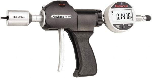 Starrett - Electronic Bore Gages Type: Pistol Grip Electronic Bore Gage Minimum Measurement (Decimal Inch): 0.1000 - Americas Industrial Supply