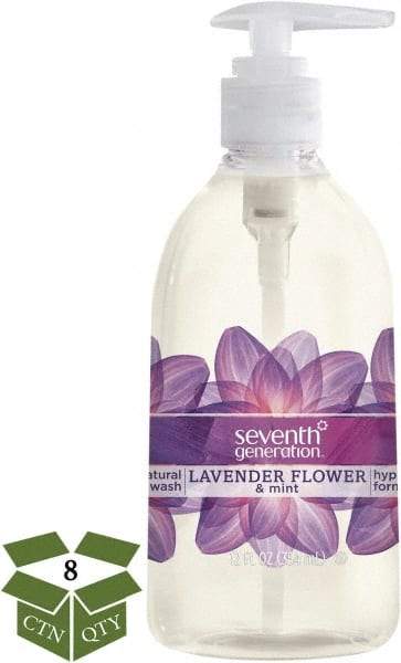 Seventh Generation - 12 oz Pump Bottle Liquid Soap - Clear, Lavender Flower & Mint Scent - Americas Industrial Supply