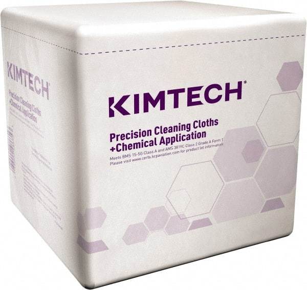 Kimtech - 1/4 Fold Clean Room/Lab/Critical Task Wipes - Poly Pack, 12" x 12-1/2" Sheet Size, White - Americas Industrial Supply