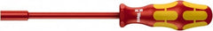 Wera - 1/4" Solid Shaft Insulated Nutdriver - Cushion Grip Handle, 223mm OAL - Americas Industrial Supply