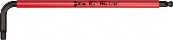 Wera - 7/32" Hex, Long Arm, Hex Key - 6-3/4" OAL, Cast Steel, Inch System of Measurement - Americas Industrial Supply