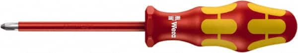 Wera - PZ.2 Point, 100mm Blade Length Posidrive Screwdriver - 205mm OAL - Americas Industrial Supply