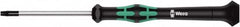 Wera - 6 Torx Driver - 40mm Blade Length, 137mm OAL, Ergonomic Handle - Americas Industrial Supply