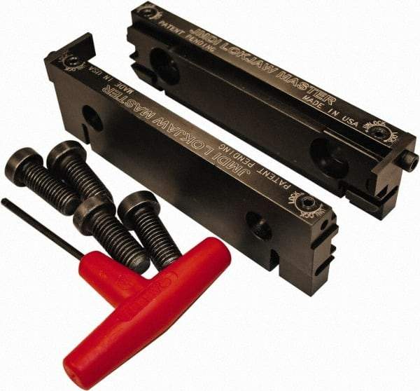 Jet Machining - 6" Wide x 1.71" High x 5/8" Thick, Flat/No Step Vise Jaw - Semi-Hard, Alloy Steel, Fixed Jaw, Compatible with 6" Vises - Americas Industrial Supply