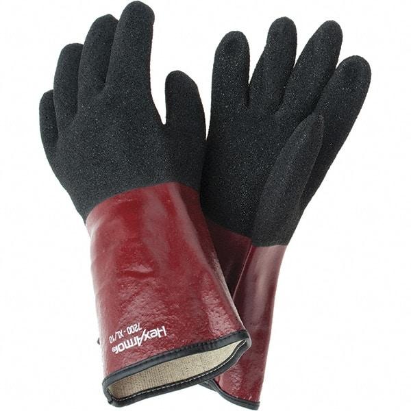 HexArmor - Chemical Resistant Gloves - GNTLET BLK/RED XL 1PR TEXTURD PVC CHEM RES GLV - Americas Industrial Supply