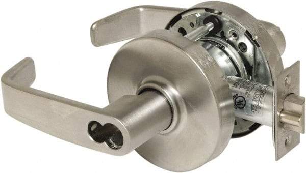 Sargent - Entry Lever Lockset - 2-3/4" Back Set, Steel, Brushed Chrome Finish - Americas Industrial Supply