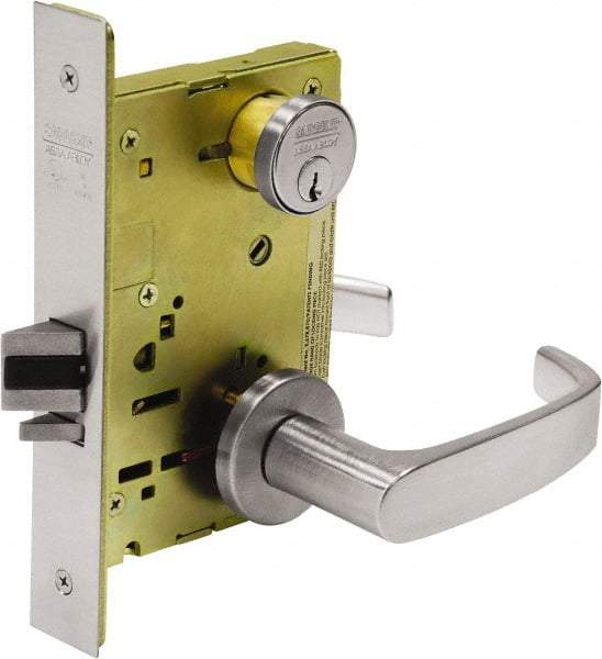 Sargent - Classroom Lever Lockset - 2-3/4" Back Set, Steel, Brushed Chrome Finish - Americas Industrial Supply