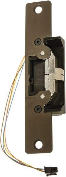 Adams Rite - 4.88" Long x 1-1/4" Wide, Dark Bronze Anodized Aluminum Finish, Electric Door Strike - 24 Volt, VDC Power, Zinc Alloy - Americas Industrial Supply