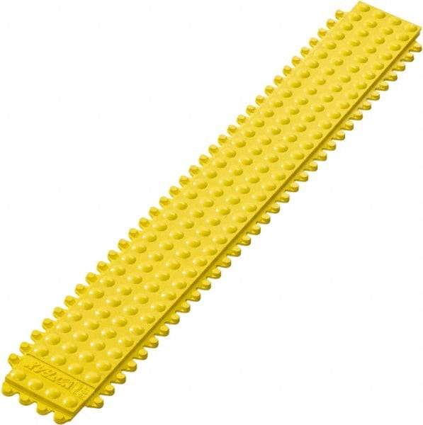 Notrax - 3' Long x 3" Wide x 5/8" Thick, Anti-Fatigue Modular Matting Tiles - Male, 4 Interlocking Sides, Yellow, For Dry Areas, Series 469 - Americas Industrial Supply