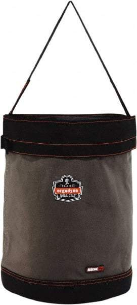 Ergodyne - 1 Pocket Gray & Black Canvas Tool Bucket - 16" Wide x 16" Deep x 20" High - Americas Industrial Supply