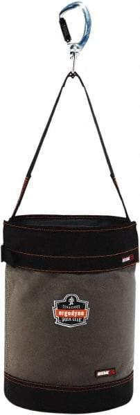 Ergodyne - 1 Pocket Gray & Black Canvas Tool Bucket - 12-1/2" Wide x 12-1/2" Deep x 17" High - Americas Industrial Supply