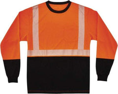 Ergodyne - Size 4XL, Orange/Black, High Visibility, Long Sleeve T-Pocket, - 54 to 58" Chest, 1 Pocket, Polyester - Americas Industrial Supply