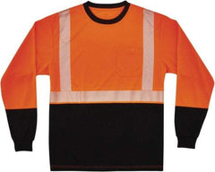 Ergodyne - Size 3XL, Orange/Black, High Visibility, Long Sleeve T-Pocket, - 50 to 54" Chest, 1 Pocket, Polyester - Americas Industrial Supply