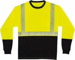 Ergodyne - Size M, Lime/Black, High Visibility, Long Sleeve T-Pocket, - 36 to 38" Chest, 1 Pocket, Polyester - Americas Industrial Supply