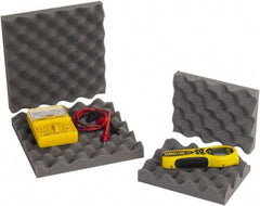 Made in USA - 24" Wide x 2" Thick, Convoluted Foam - Charcoal - Americas Industrial Supply