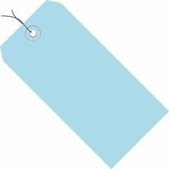 Made in USA - 2-3/4" High x 1-3/8" Long, Safety & Facility Blank Tag - Light Blue Cardstock - Americas Industrial Supply
